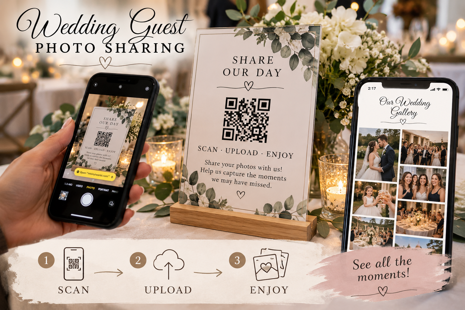 MIVinylWorld Memories Wedding Guest photo sharing with QR code
